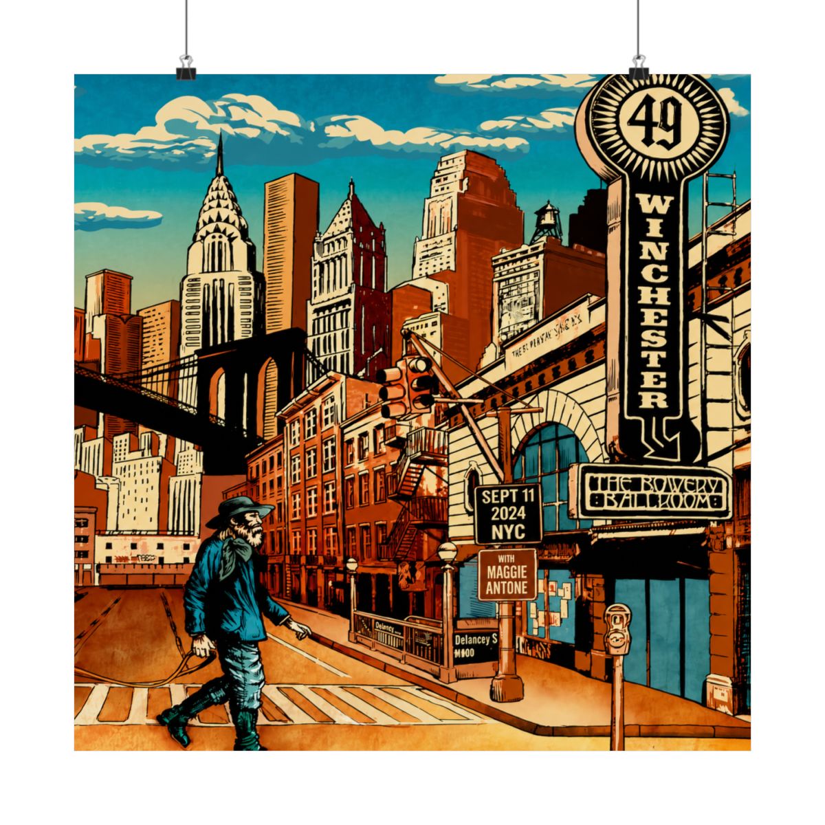 9.11.24 Bowery Ballroom Night 2 Poster - Signed | 49 Winchester - Official Posters & Wall Art merchandise