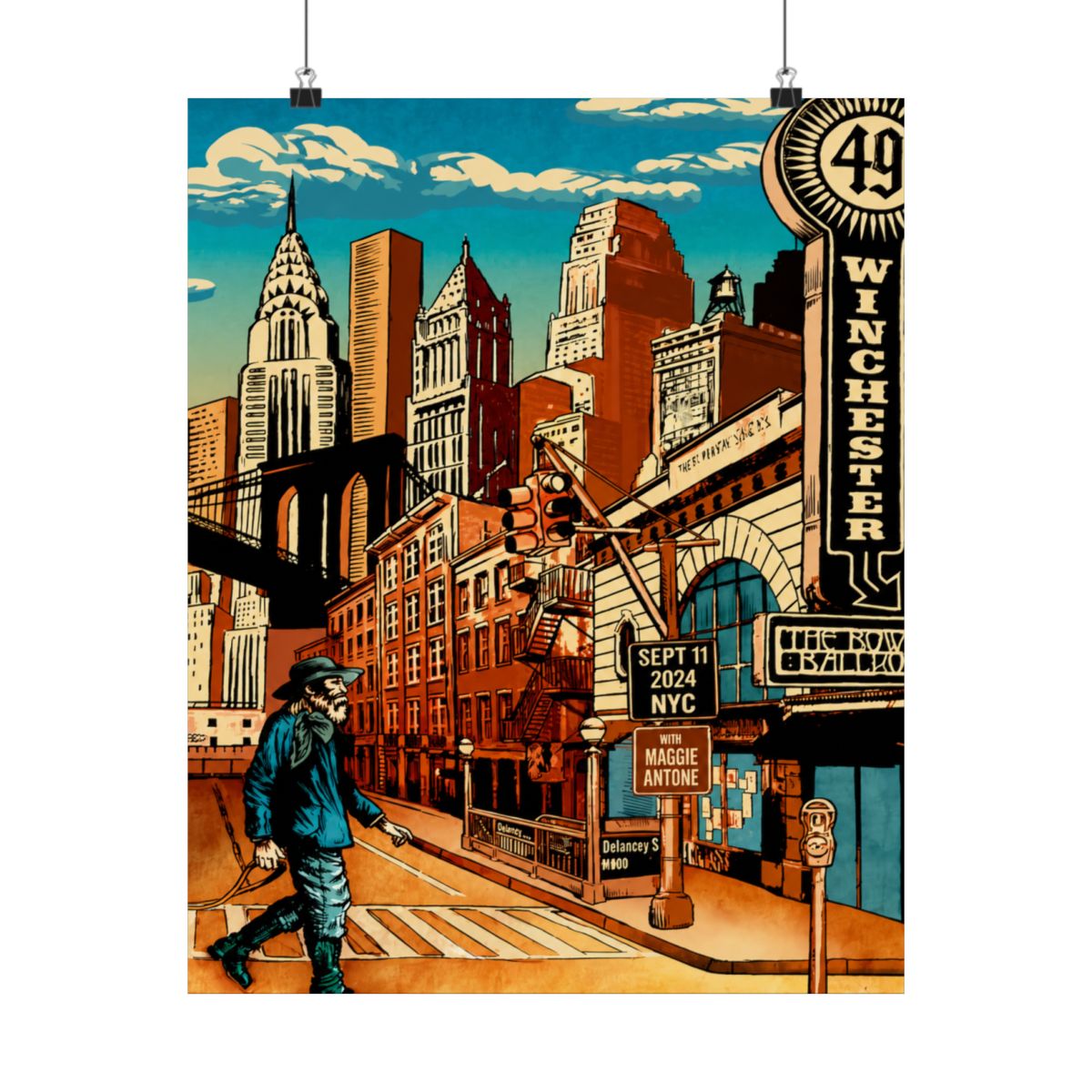 9.11.24 Bowery Ballroom Night 2 Poster - Signed | 49 Winchester - alternate angle 2, merchandise