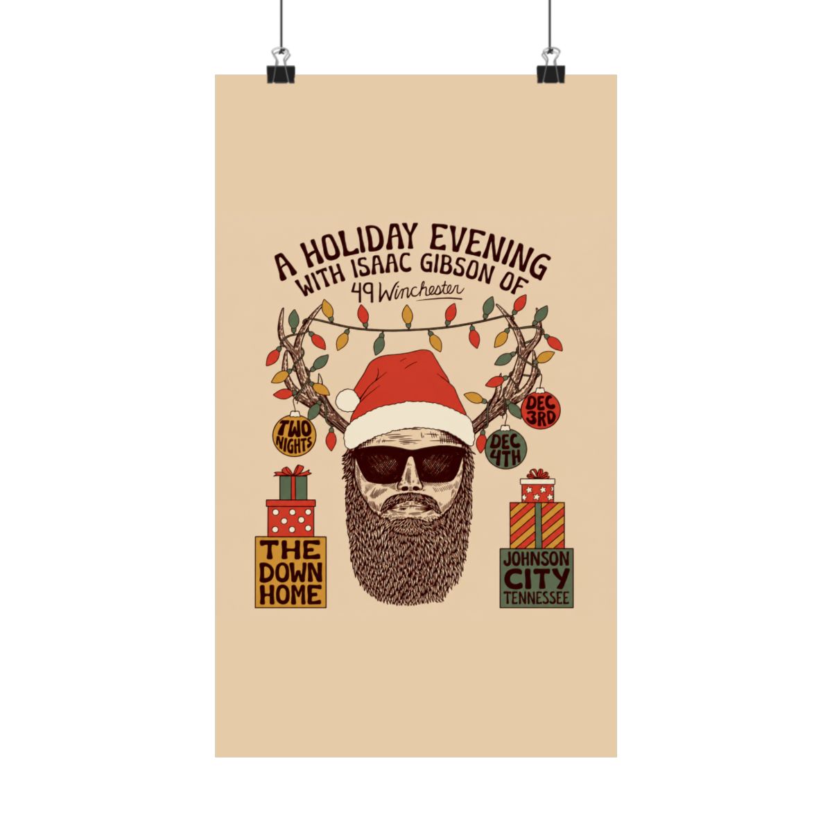 Isaac Gibson Holiday Evening 2022 Charity Poster - Signed | 49 Winchester - alternate angle 4, merchandise