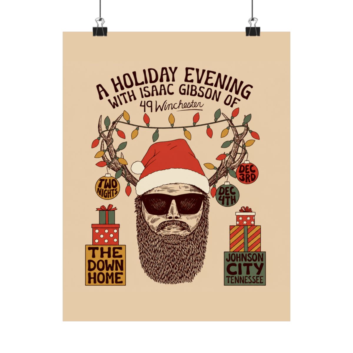 Isaac Gibson Holiday Evening 2022 Charity Poster - Signed | 49 Winchester - alternate angle 5, merchandise