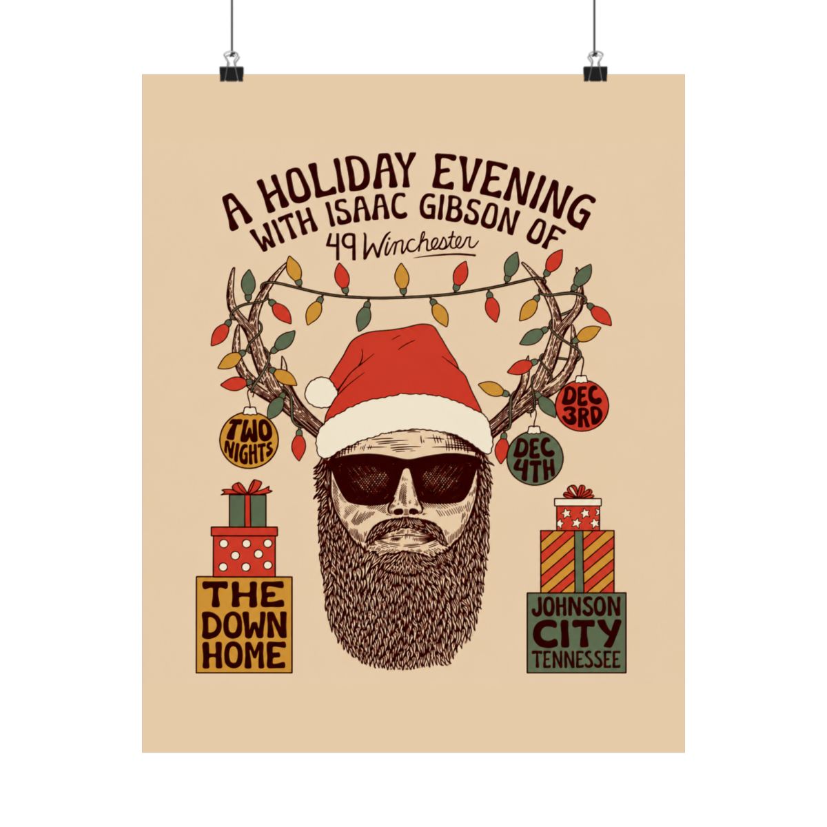 Isaac Gibson Holiday Evening 2022 Charity Poster - Signed | 49 Winchester - alternate angle 2, merchandise