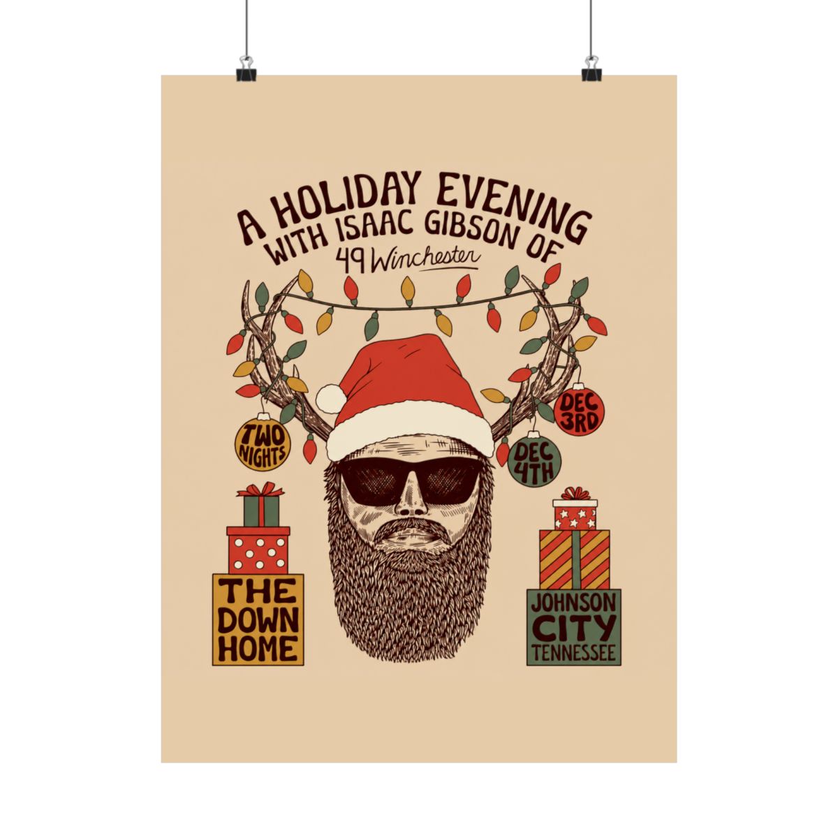 Isaac Gibson Holiday Evening 2022 Charity Poster - Signed | 49 Winchester - alternate angle 1, merchandise