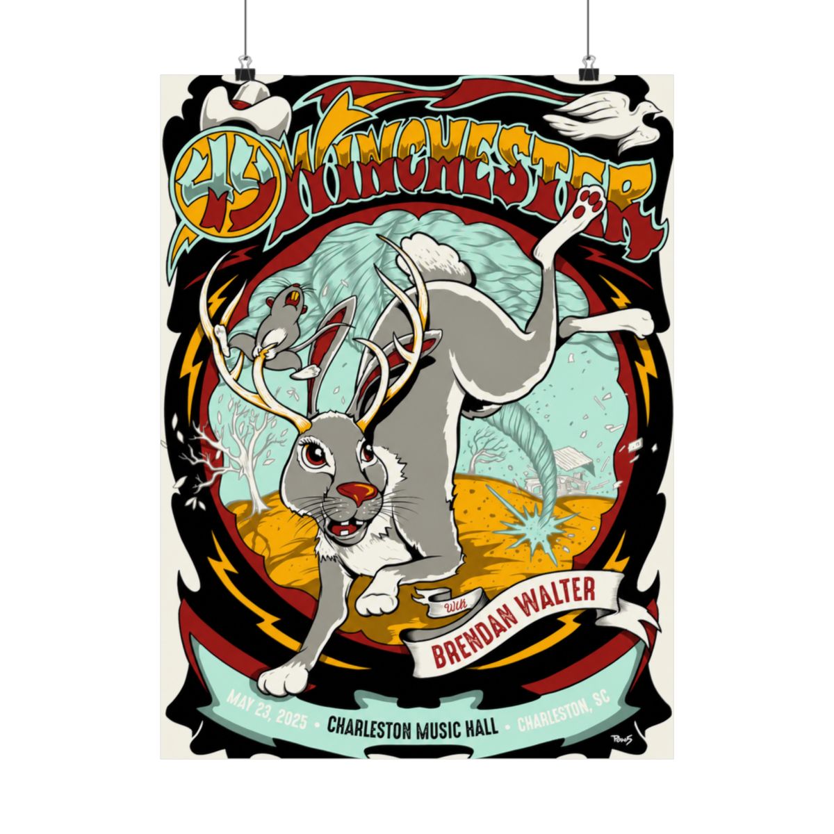 5.23.25 Charleston Music Hall Poster - Signed | 49 Winchester - alternate angle 2, merchandise