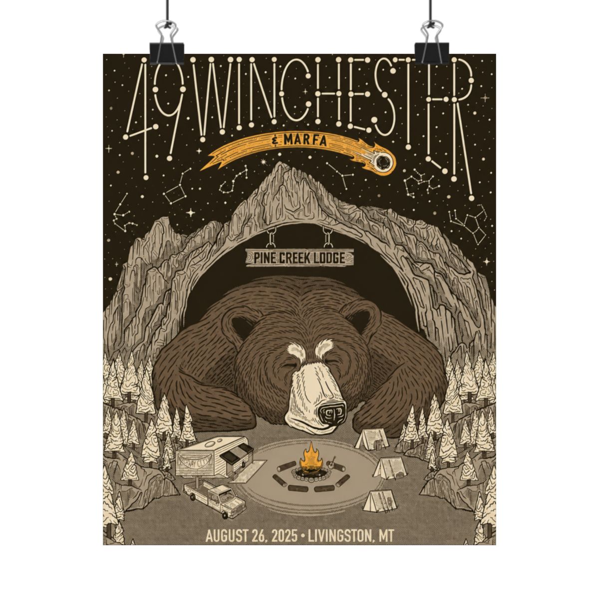 8.26.25 Pine Creek Lodge Livingston, MT Poster - Signed | 49 Winchester - alternate angle 5, merchandise