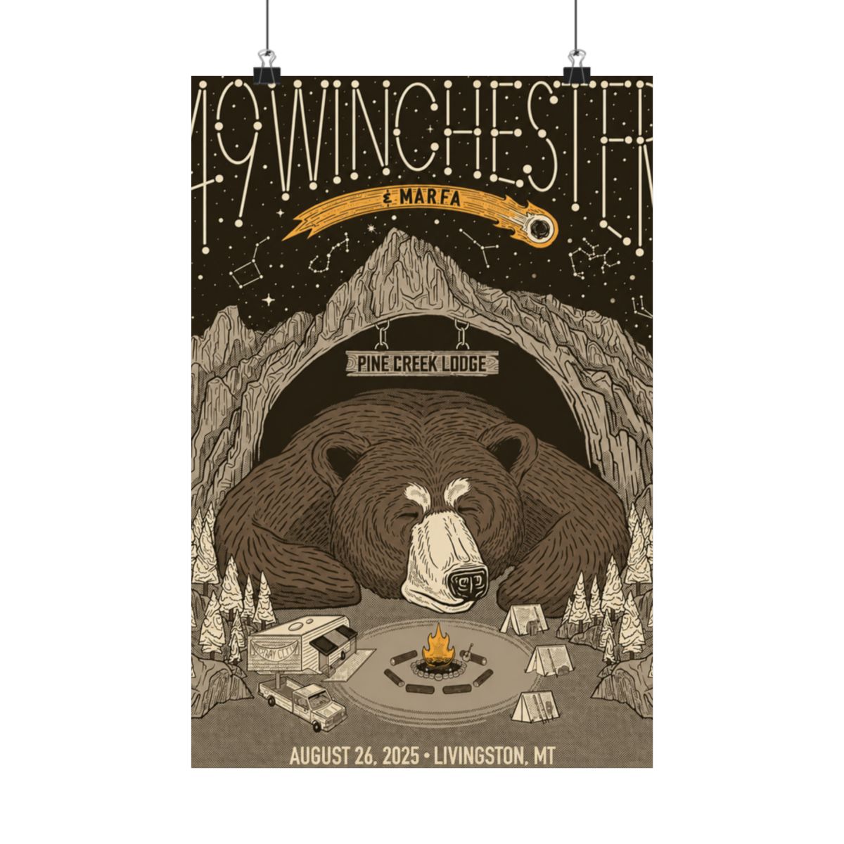 8.26.25 Pine Creek Lodge Livingston, MT Poster - Signed | 49 Winchester - alternate angle 3, merchandise