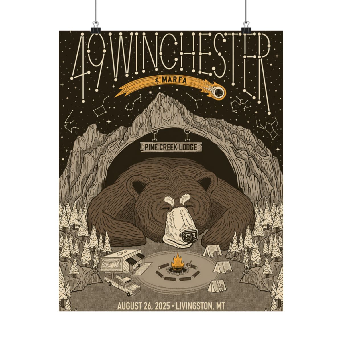 8.26.25 Pine Creek Lodge Livingston, MT Poster - Signed | 49 Winchester - alternate angle 2, merchandise