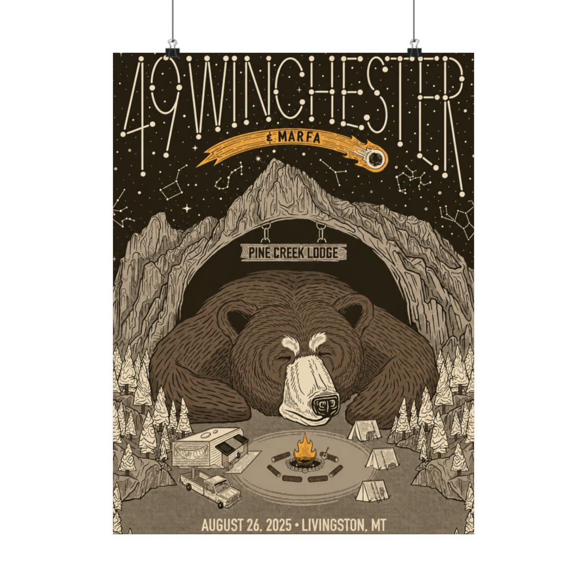 8.26.25 Pine Creek Lodge Livingston, MT Poster - Signed | 49 Winchester - alternate angle 1, merchandise