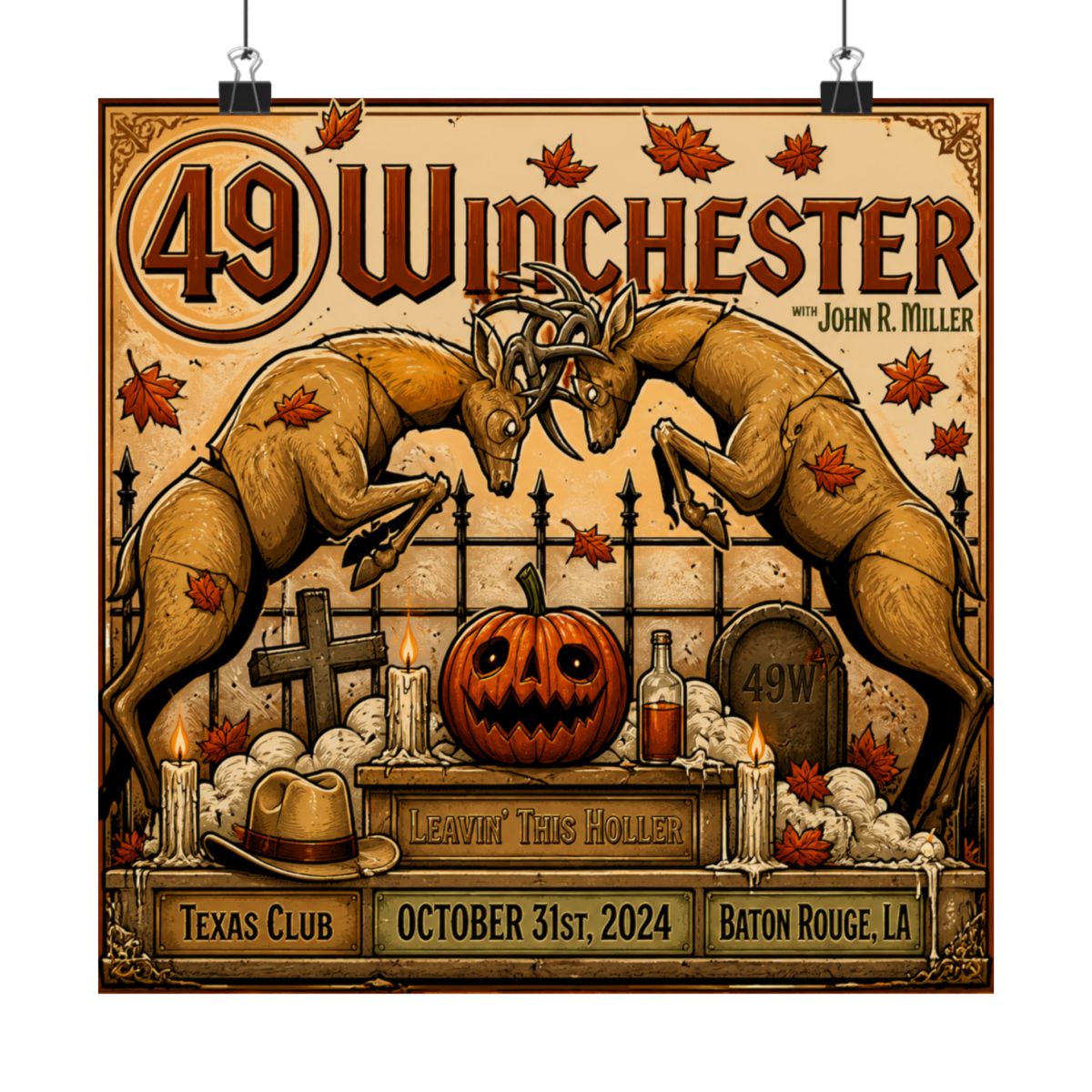 10.31.24 Texas Club Halloween Poster - Signed | 49 Winchester - alternate angle 5, merchandise