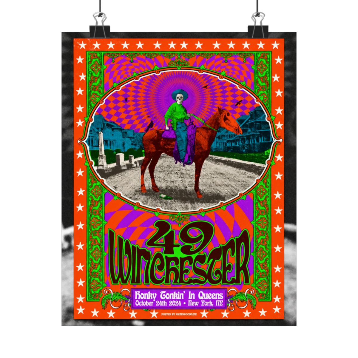 10.24.24 Honky Tonkin in Queens Poster - Signed | 49 Winchester - alternate angle 5, merchandise